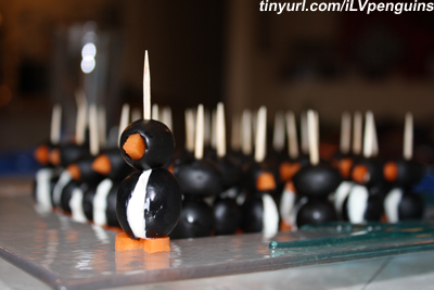 An Army of Cute Olive Penguins - appetizer recipe