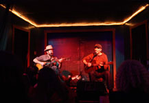 Peter Mulvey and Jeffrey Foucault in Eugene 2010, photo by Margaret OBrien - Emobie Photography, cc 2010