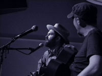 Peter Mulvey and Jeffrey Foucault in Portland, photo by Daniel Temmesfeld, cc 2010